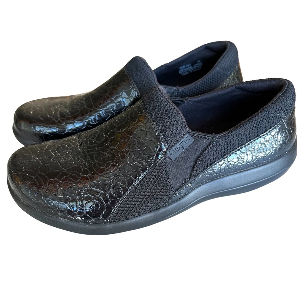 Alegria Textured Black Mules